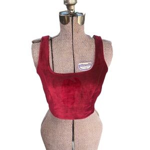 Liz & Sara red velvet crop top